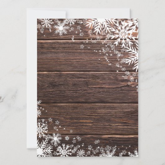 Rustieke Winter Onederland 1e Verjaardag Kaart (Achterkant)