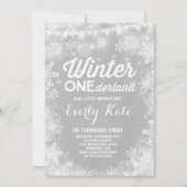 Rustieke Winter ONEderland Verjaardag Uitnodiging (Voorkant)