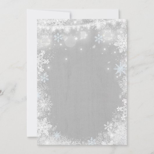 Rustieke Winter ONEderland Verjaardagsuitnodiging  Kaart (Achterkant)