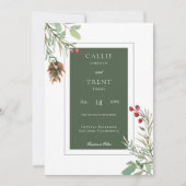 Rustieke Winter Pijnboompitten Kegelbessen Modern  Kaart (Voorkant)