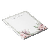 Rustieke winter pijnboomroze bloemen notitieblok (Schuin)