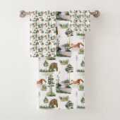 Rustieke Winter Pine Bomen patroon Bad Handdoek (Insitu)