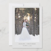 Rustieke Winter Pine Cabin Foto bruiloft Bedankkaart (Achterkant)