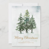 Rustieke Winter Pine Forest Kerstmis 3 Foto Feestdagenkaart (Voorkant)