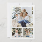 Rustieke Winter Pine Forest Kerstmis 3 Foto Feestdagenkaart (Achterkant)