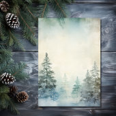Rustieke Winter Pine Forest Woodland bruiloft deta Informatiekaartje