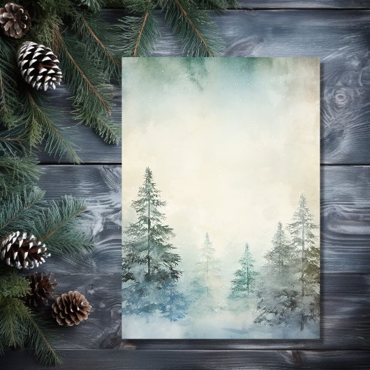 Rustieke Winter Pine Forest Woodland bruiloft deta Informatiekaartje