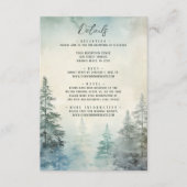 Rustieke Winter Pine Forest Woodland bruiloft deta Informatiekaartje (Voorkant)