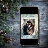 Rustieke Winter Pine Forest Woodland foto bruiloft Save The Date