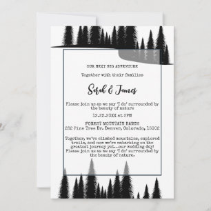 Rustieke Winter Pine Tree Forest Outdoor Wedding A Kaart