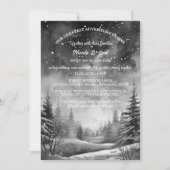 Rustieke Winter Pine Tree Sneeuw Outdoor Wedding Kaart (Voorkant)