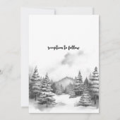 Rustieke Winter Pine Tree Sneeuw Outdoor Wedding Kaart (Achterkant)