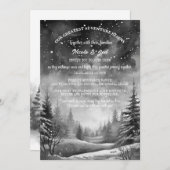 Rustieke Winter Pine Tree Sneeuw Outdoor Wedding Kaart (Voorkant / Achterkant)