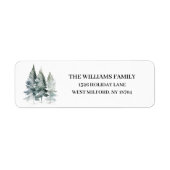 Rustieke Winter Pine Tree Winter Adres Label (Voorkant)