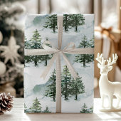 Rustieke Winter Pine Trees Evergreen Forest Cadeaupapier