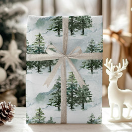 Rustieke Winter Pine Trees Evergreen Forest Cadeaupapier