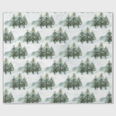 Rustieke Winter Pine Trees Evergreen Forest Cadeaupapier (Vlak)