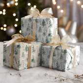 Rustieke Winter Pine Trees Forest Kerstmis Inpakpapier Vel