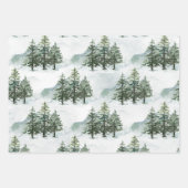 Rustieke Winter Pine Trees Forest Kerstvakantie Inpakpapier Vel (Voorkant 2)