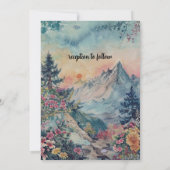 Rustieke Winter Pine Trees Mountain Outdoor Weddin Kaart (Achterkant)