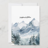 Rustieke Winter Pine Trees Mountain Outdoor Weddin Kaart (Achterkant)