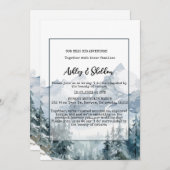 Rustieke Winter Pine Trees Mountain Outdoor Weddin Kaart (Voorkant / Achterkant)
