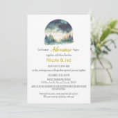 Rustieke Winter Pine Trees Sneeuw Outdoor Wedding Kaart (Staand voorkant)