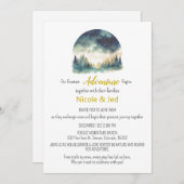 Rustieke Winter Pine Trees Sneeuw Outdoor Wedding Kaart (Voorkant / Achterkant)