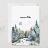 Rustieke Winter Pine Trees Sneeuw Outdoor Wedding Kaart (Achterkant)