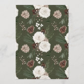 Rustieke Winter Pine Wedding Menu (Achterkant)