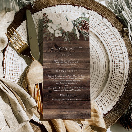 Rustieke Winter Pine Wedding Menu