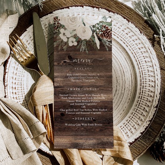 Rustieke Winter Pine Wedding Menu