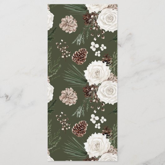 Rustieke Winter Pine Wedding Menu (Achterkant)