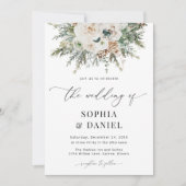 Rustieke Winter Pinecone bruiloft uitnodiging (Voorkant)