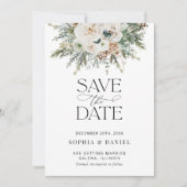 Rustieke Winter Pinecone Save The Date Kaart (Voorkant)