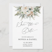 Rustieke Winter Pinecone Save The Date Kaart (Voorkant)