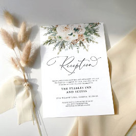 Rustieke Winter Pinecone Wedding Receptie Kaart