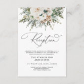 Rustieke Winter Pinecone Wedding Receptie Kaart (Voorkant)