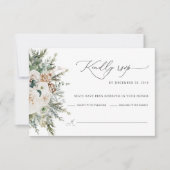 Rustieke Winter Pinecone Wedding RSVP Kaart (Voorkant)
