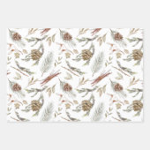Rustieke Winter Pinecone Wrapping Paper Set (Voorkant)