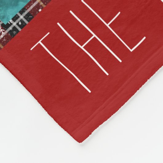 Rustieke Winter Red Black Plaid Snowflake Naam Fleece Deken (Hoek)