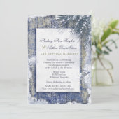 Rustieke Winter Sneeuw Barnwood Bruiloft Kaart (Staand voorkant)