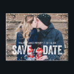 Rustieke Winter Sneeuwval Save the Date Foto Aankondigingskaart<br><div class="desc"></div>