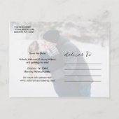 Rustieke Winter Sneeuwval Save the Date Foto Aankondigingskaart (Achterkant)