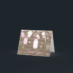 Rustieke winter sneeuwvlok weckpot roze bedankkaart<br><div class="desc">Rustieke winter sneeuwvlok weckpot roze dankjewel kaart</div>