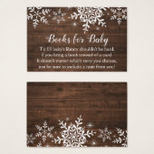 Rustieke Winter Sneeuwvlokken Baby shower Breng ee Visitekaartje (Voorkant /achterkant)