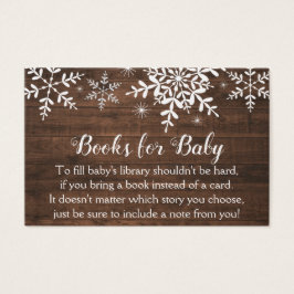 Rustieke Winter Sneeuwvlokken Baby shower Breng ee Visitekaartje