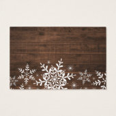 Rustieke Winter Sneeuwvlokken Baby shower Breng ee Visitekaartje (Achterkant)