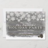 Rustieke winter-sneeuwvlokken & dennenappels uitno kaart (Voorkant)