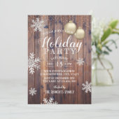 Rustieke Winter Sneeuwvlokken Feest Kaart (Staand voorkant)